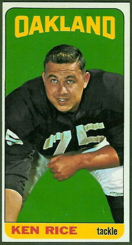 Ken Rice 1965 Topps football card