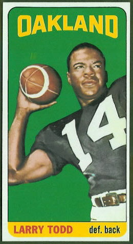 Larry Todd 1965 Topps football card Larry Todd 1965 Topps football card