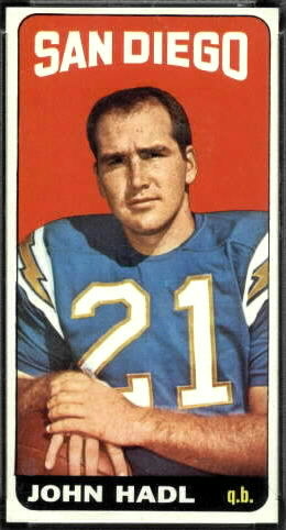 John Hadl 1965 Topps football card John Hadl 1965 Topps football card