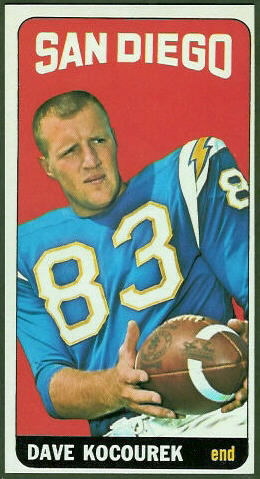 Dave Kocourek 1965 Topps football card