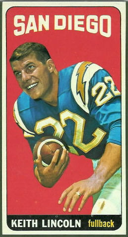 Keith Lincoln 1965 Topps football card