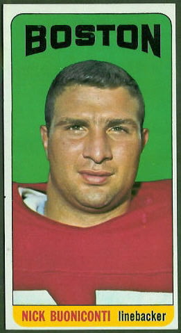 Nick Buoniconti 1965 Topps football card
