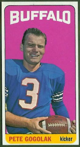 Pete Gogolak 1965 Topps football card