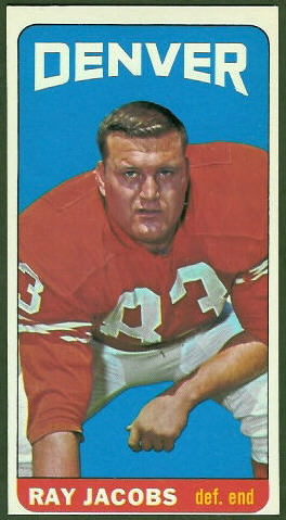 Ray Jacobs 1965 Topps football card