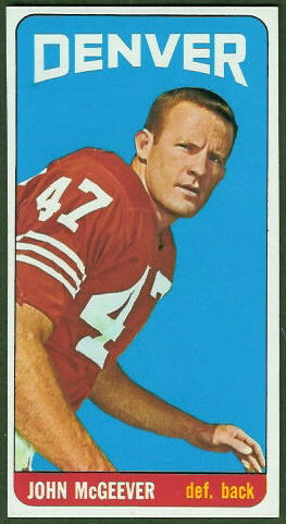 John McGeever 1965 Topps football card John McGeever 1965 Topps football card