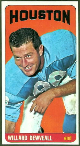 Willard Dewveall 1965 Topps football card