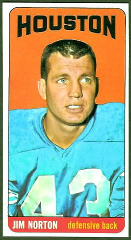 Jim Norton 1965 Topps football card