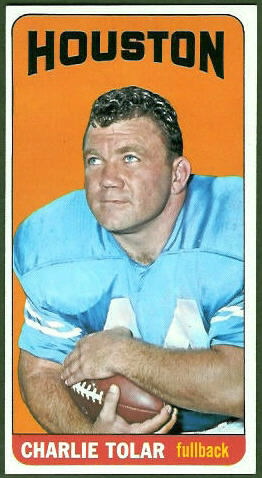 Charley Tolar 1965 Topps football card Charley Tolar 1965 Topps football card