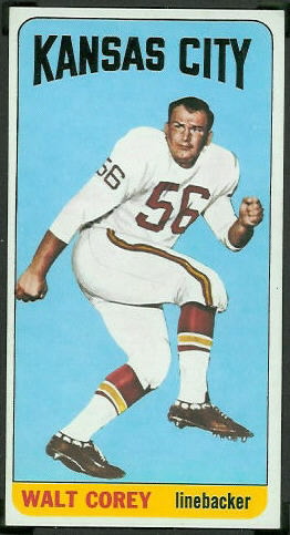 Walt Corey 1965 Topps football card Walt Corey 1965 Topps football card
