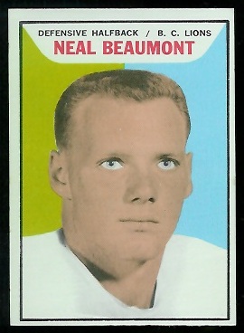 Neal Beaumont 1965 Topps CFL football card