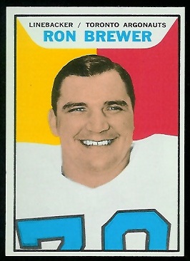 Ron Brewer 1965 Topps CFL football card