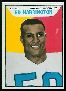 Ed Harrington 1965 Topps CFL football card Ed Harrington 1965 Topps CFL football card