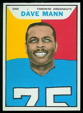 Dave Mann 1965 Topps CFL football card