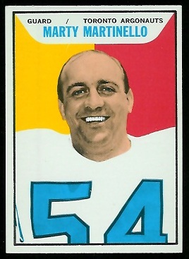Marty Martinello 1965 Topps CFL football card