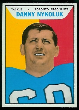 Danny Nykoluk 1965 Topps CFL football card