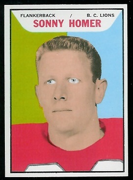 Sonny Homer 1965 Topps CFL football card