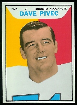 Dave Pivec 1965 Topps CFL football card