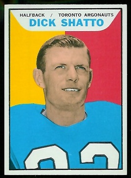 Dick Shatto 1965 Topps CFL football card Dick Shatto 1965 Topps CFL football card