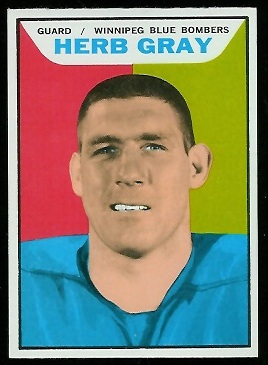 Herb Gray 1965 Topps CFL football card