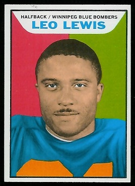 Leo Lewis 1965 Topps CFL football card Leo Lewis 1965 Topps CFL football card