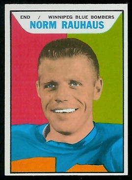Norm Rauhaus 1965 Topps CFL football card