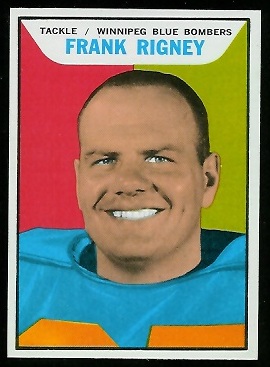 Frank Rigney 1965 Topps CFL football card