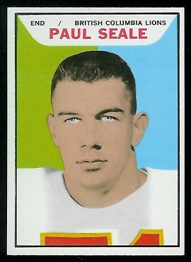 Paul Seale 1965 Topps CFL football card