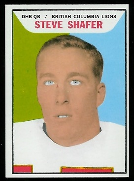 Steve Shafer 1965 Topps CFL football card