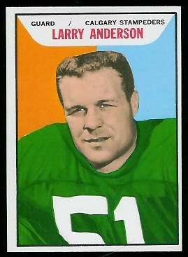 Larry Anderson 1965 Topps CFL football card