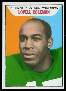 Lovell Coleman 1965 Topps CFL football card