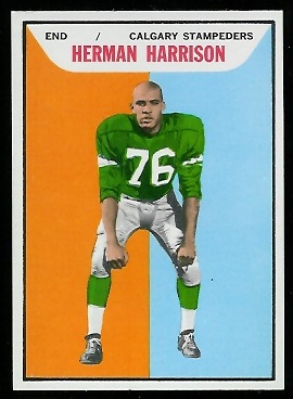 Herman Harrison 1965 Topps CFL football card Herman Harrison 1965 Topps CFL football card