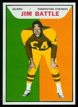Jim Battle 1965 Topps CFL football card Jim Battle 1965 Topps CFL football card