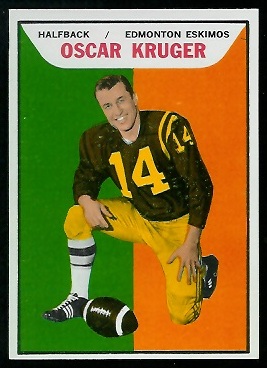 Oscar Kruger 1965 Topps CFL football card