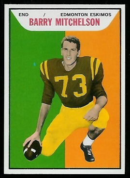 Barry Mitchelson 1965 Topps CFL football card