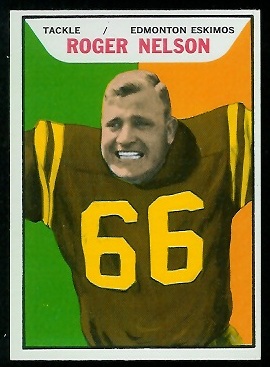 Roger Nelson 1965 Topps CFL football card