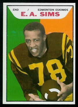 E.A. Sims 1965 Topps CFL football card