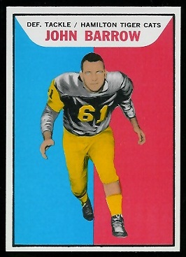 John Barrow 1965 Topps CFL football card