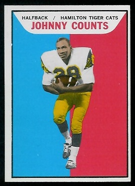 Johnny Counts 1965 Topps CFL football card Johnny Counts 1965 Topps CFL football card