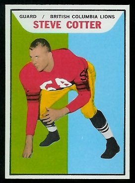 Steve Cotter 1965 Topps CFL football card