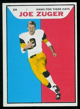 Joe Zuger 1965 Topps CFL football card