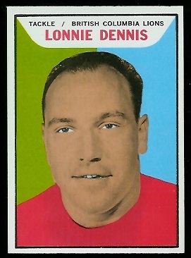 Lonnie Dennis 1965 Topps CFL football card