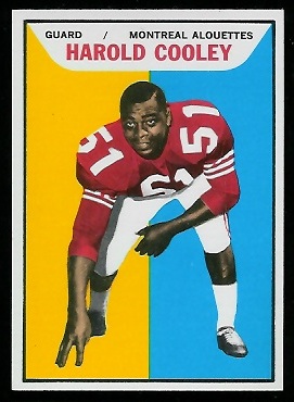 Harold Cooley 1965 Topps CFL football card