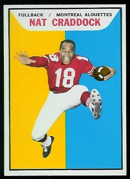 Nat Craddock 1965 Topps CFL football card Nat Craddock 1965 Topps CFL football card
