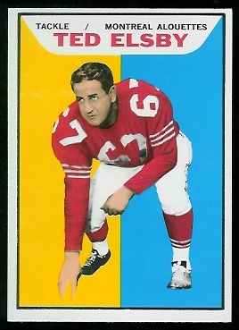 Ted Elsby 1965 Topps CFL football card
