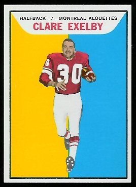 Clare Exelby 1965 Topps CFL football card