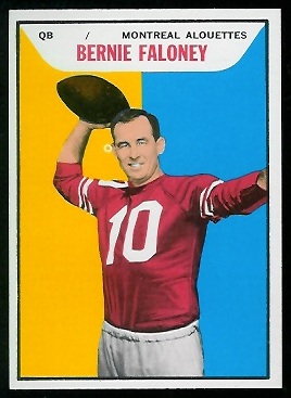 Bernie Faloney 1965 Topps CFL football card Bernie Faloney 1965 Topps CFL football card