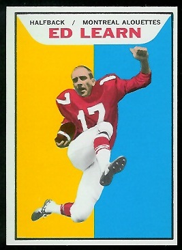 Ed Learn 1965 Topps CFL football card