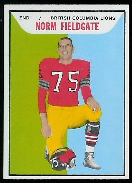 Norm Fieldgate 1965 Topps CFL football card