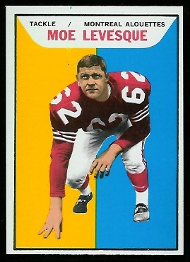 Moe Levesque 1965 Topps CFL football card