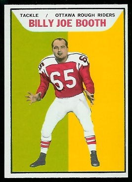 Billy Joe Booth 1965 Topps CFL football card